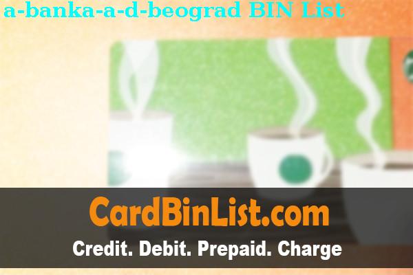 BIN Danh sách A Banka A.d. Beograd