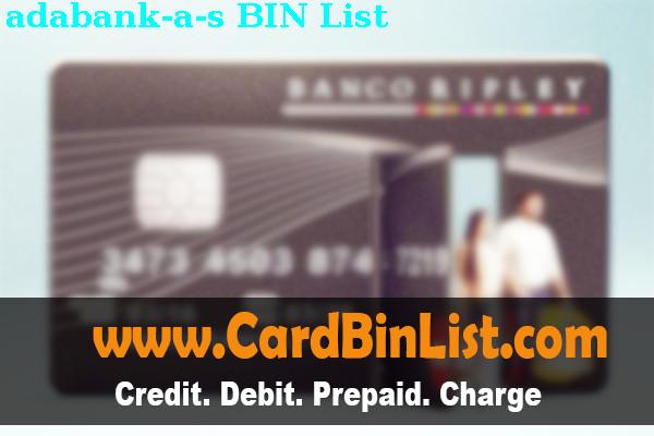 BIN列表 Adabank, A.s.