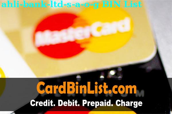 Lista de BIN Ahli Bank Ltd. (s.a.o.g.)