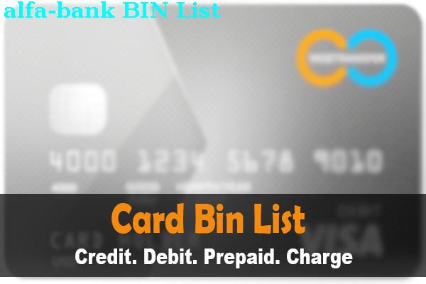 BIN Danh sách Alfa-bank