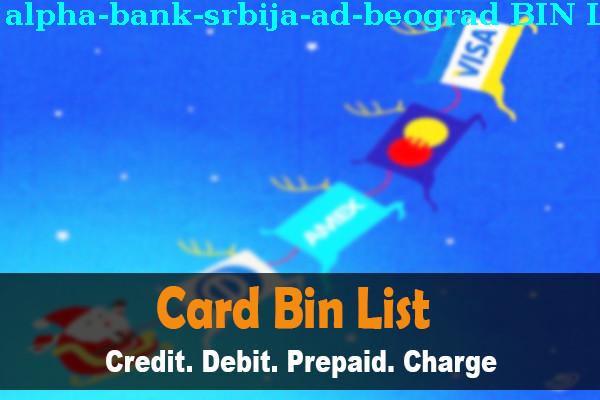 Список БИН Alpha Bank Srbija Ad Beograd