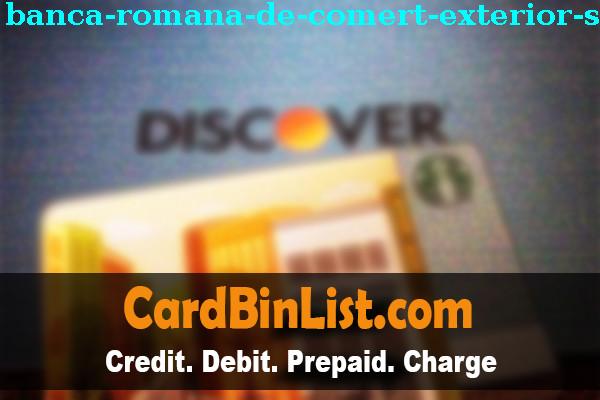 Список БИН Banca Romana De Comert Exterior, S.a.