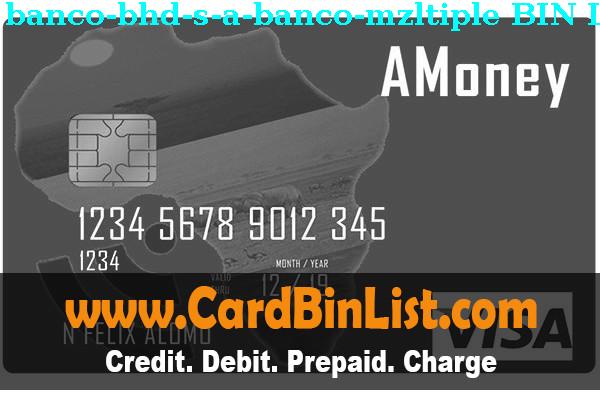 BIN Danh sách Banco Bhd, S.a., Banco Mzltiple