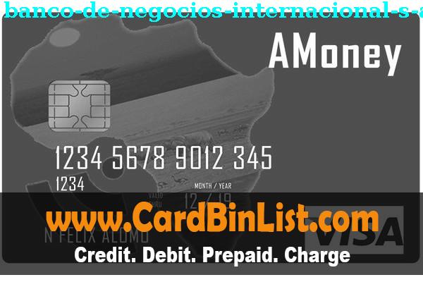 BIN List Banco De Negocios Internacional, S.a. (bni)