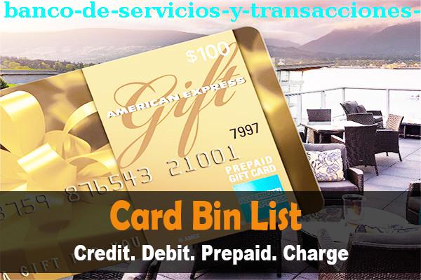Lista de BIN Banco De Servicios Y Transacciones, S.a.