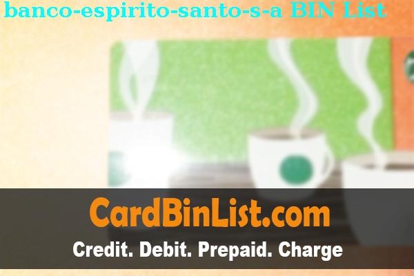 Список БИН Banco Espirito Santo, S.a.