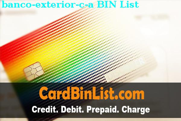 Список БИН Banco Exterior, C.a.