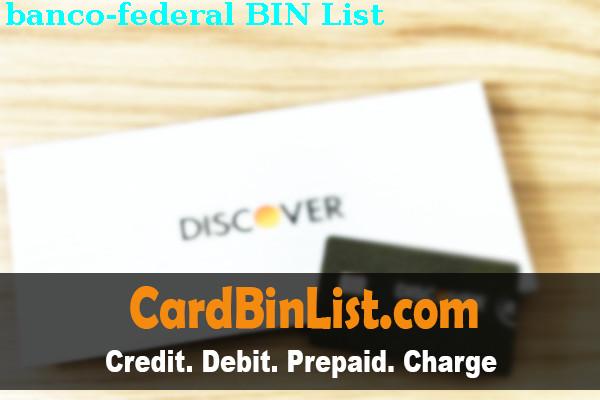 Lista de BIN Banco Federal