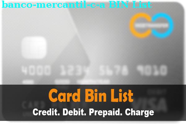 Список БИН Banco Mercantil, C.a.