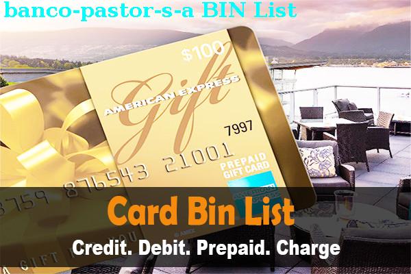 Lista de BIN Banco Pastor, S.a.