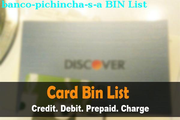 Lista de BIN Banco Pichincha, S.a.