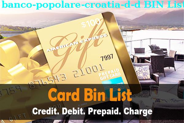 Lista de BIN Banco Popolare Croatia D.d
