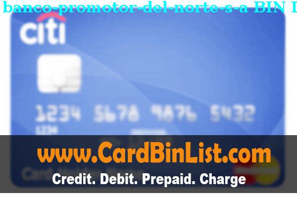 Список БИН Banco Promotor Del Norte, S.a.