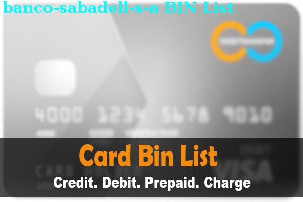 BIN Danh sách Banco Sabadell, S.a.