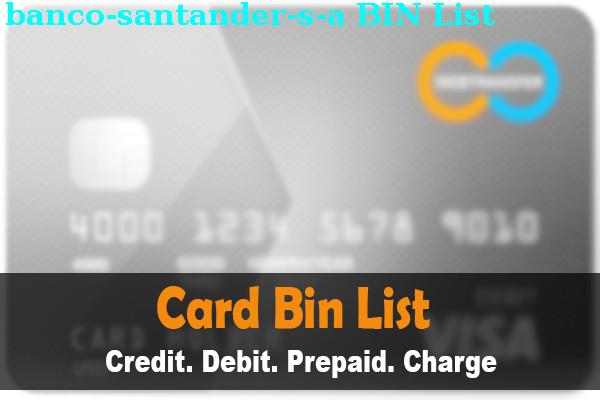Lista de BIN Banco Santander, S.a.