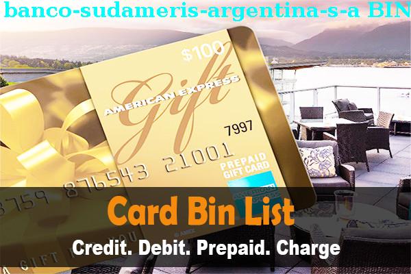 BIN 목록 Banco Sudameris Argentina, S.a.