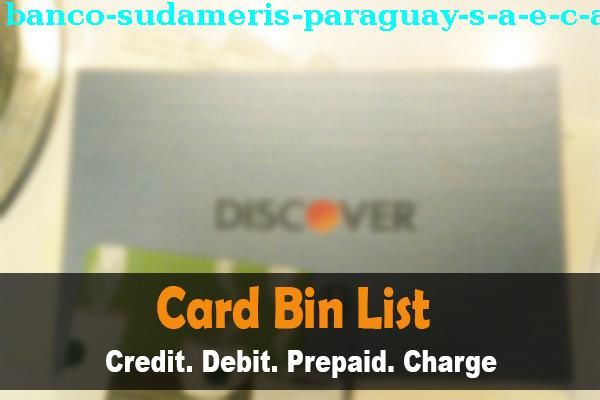 BIN Danh sách Banco Sudameris Paraguay S.a.e.c.a.