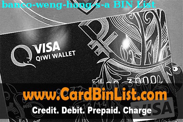 BIN Danh sách Banco Weng Hang, S.a.