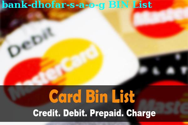 Lista de BIN Bank Dhofar (s.a.o.g.)