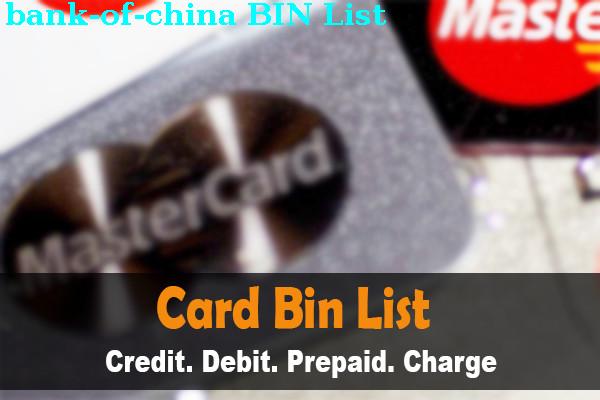 Lista de BIN Bank Of China