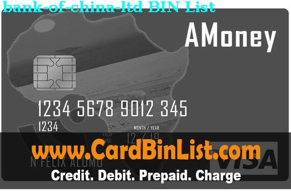 BIN Danh sách Bank Of China, Ltd.