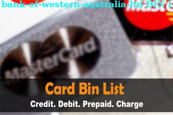 Lista de BIN Bank Of Western Australia, Ltd.