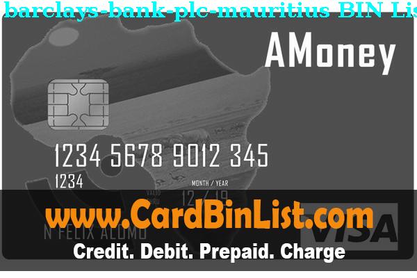 BIN List Barclays Bank Plc Mauritius