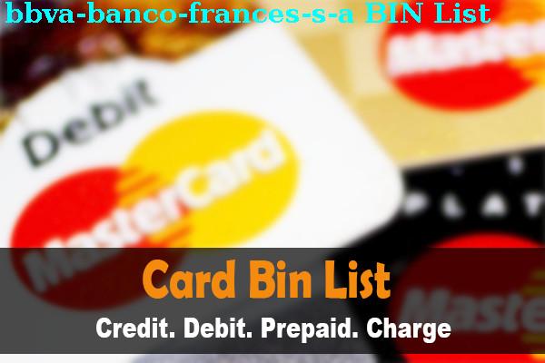 Lista de BIN Bbva Banco Frances, S.a.