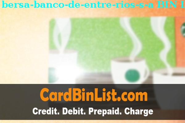 BINリスト Bersa (banco De Entre Rios S.a.)