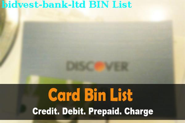 BIN列表 Bidvest Bank, Ltd.