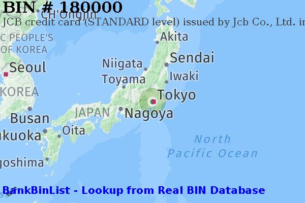 BIN 180000 JCB credit Japan JP