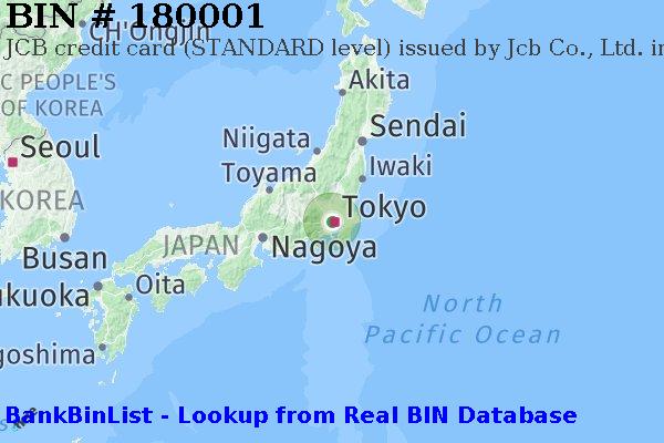 BIN 180001 JCB credit Japan JP