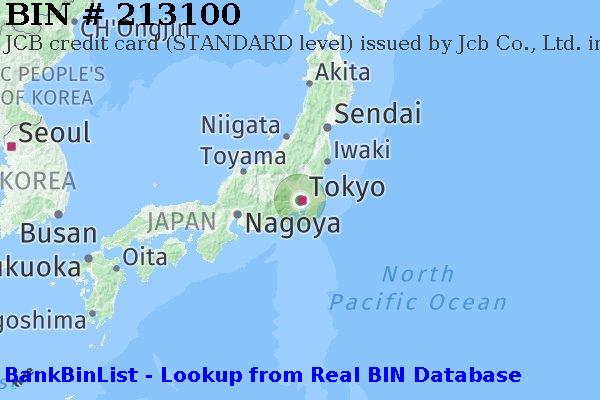 BIN 213100 JCB credit Japan JP