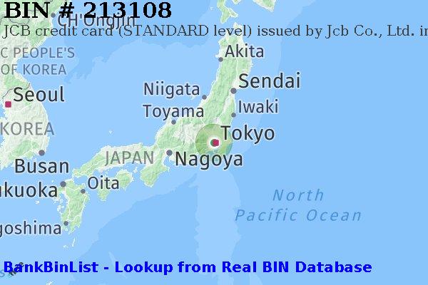 BIN 213108 JCB credit Japan JP