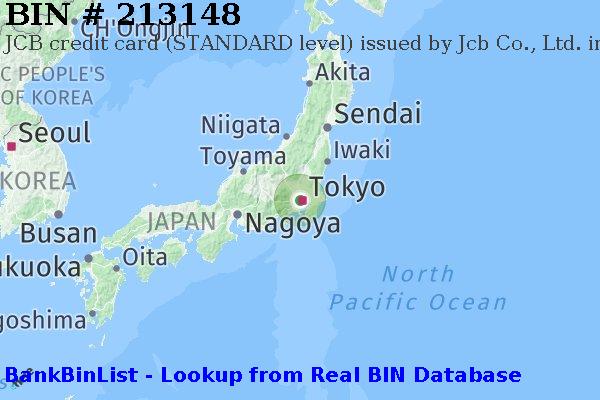 BIN 213148 JCB credit Japan JP