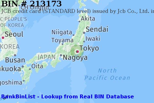 BIN 213173 JCB credit Japan JP