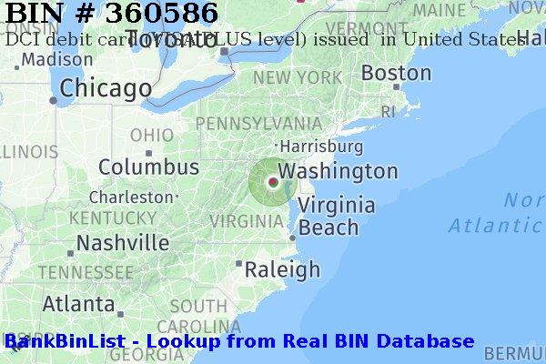 BIN 360586 DCI debit United States US