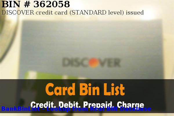 BIN 362058 DISCOVER credit  