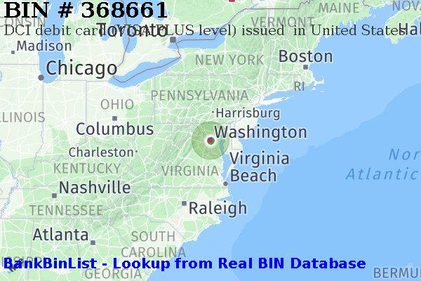 BIN 368661 DCI debit United States US