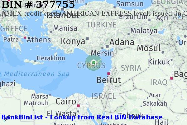 BIN 377755 AMEX credit Cyprus CY