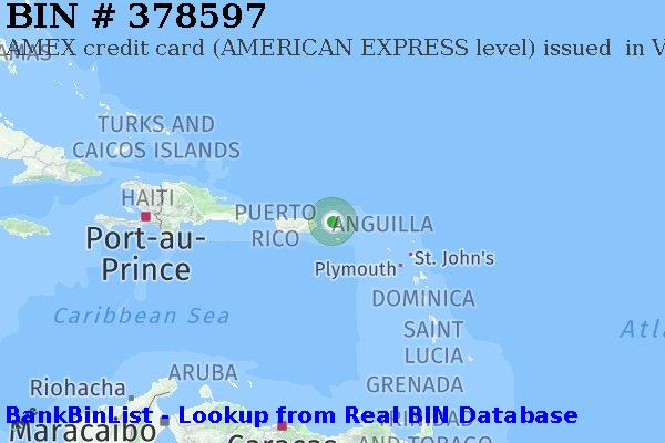 BIN 378597 AMEX credit Virgin Islands (U.S.) VI