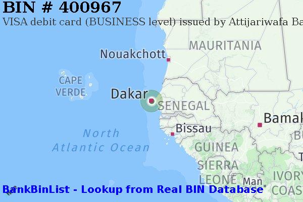 BIN 400967 VISA debit Senegal SN
