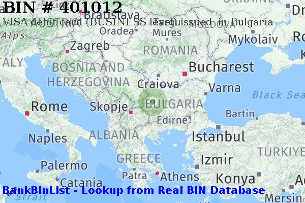 BIN 401012 VISA debit Bulgaria BG