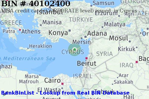 BIN 40102400 VISA credit Cyprus CY