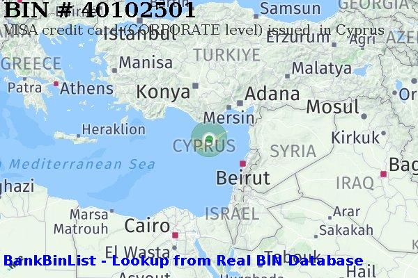 BIN 40102501 VISA credit Cyprus CY