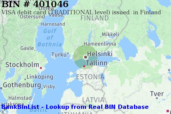 BIN 401046 VISA debit Finland FI
