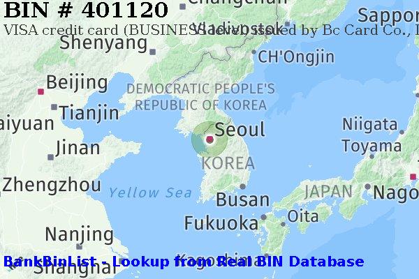 BIN 401120 VISA credit South Korea KR