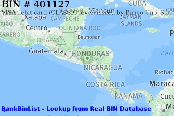 BIN 401127 VISA debit Honduras HN