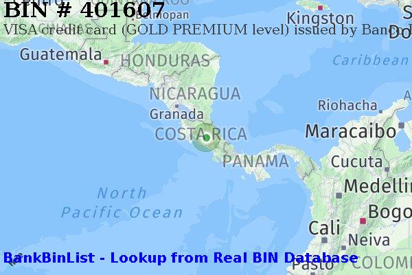 BIN 401607 VISA credit Costa Rica CR