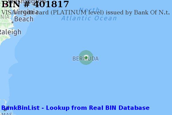 BIN 401817 VISA credit Bermuda BM